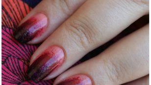 From Dark Violet to Rose Coral Gradient Nail Art ° Entry allOpi Blog Contest